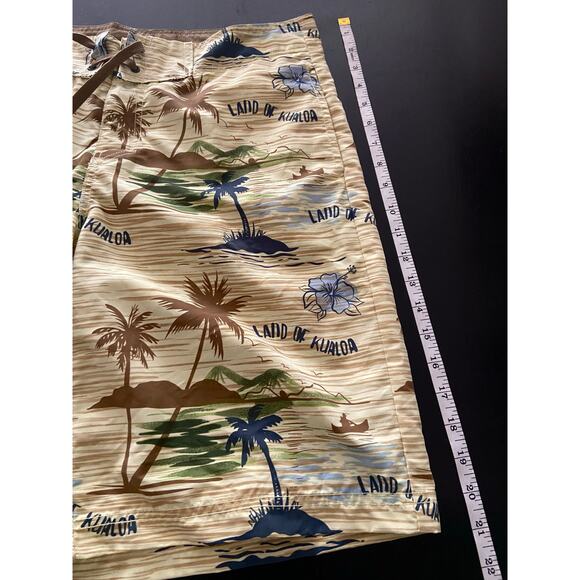 H&M Swimwear Yellow Tropical Island Theme Swim Shorts sz M - Picture 10 of 11